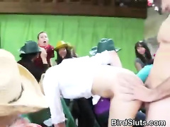 Blonde Takes First Facial During A Barn Party