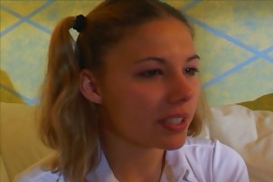 Pig-tailed Bitch Doesn’t Like To Be Home Alone