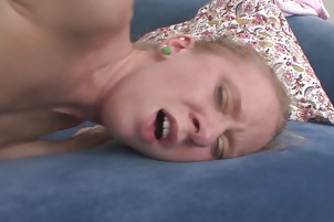 A Blonde Is Having Pumping From A Cock In The Living Room