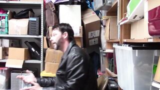 Thieving Brunette Gets Banged By A Perverted Mall Cop In A Warehouse